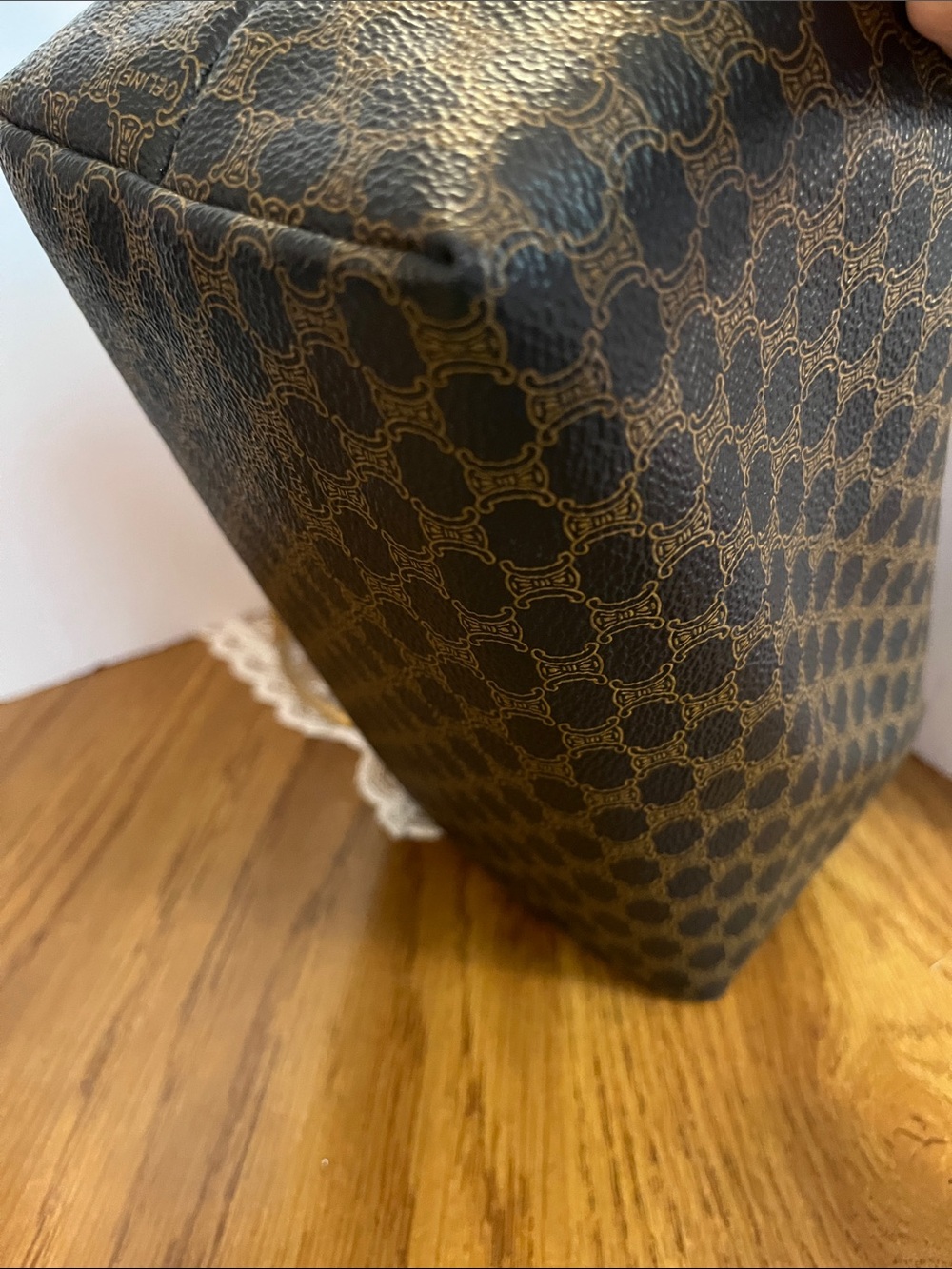 CELINE Brown Patterned Bag with Gold Accents - Picture 9 of 14